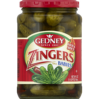 Gedney Zingers Babies Hot & Spicy Baby Dill Pickles, 24 Ounce