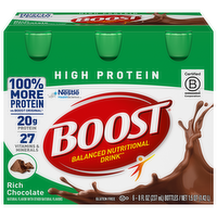 Boost High Protein Rich Chocolate Nutritional Energy Drinks, 6 Each