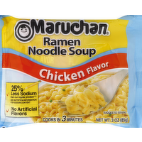 Maruchan Chicken Flavor 25% Less Sodium Ramen Noodle Soup, 3 Ounce