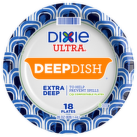 Dixie Ultra Deep Dish Paper Plates 9.16 inch, 18 Each