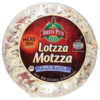 Brew Pub Micro Brew Lottza Motzza 4 Meat Pizza, 9 Inch