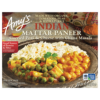 Amy's Indian Mattar Paneer Curried Peas & Cheese with Chana Masala, 10 Ounce