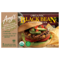 Amy's Black Bean Veggie Burgers, 10 Ounce