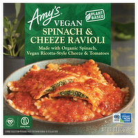 Amy's Vegan Spinach Ravioli with Ricotta Cheese Bowl, 8.4 Ounce