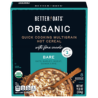 Better Oats Organic Bare Instant Multigrain Hot Cereal with Flax, 8 Each