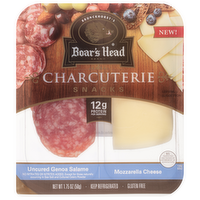 Boar's Head Uncured Genoa Salame & Mozzarella Cheese Charcuterie Snacks, 1.8 Ounce