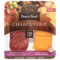 Boar's Head Uncured Pepperoni & Yellow Vermont Cheddar Cheese Charcuterie Snack, 1.8 Ounce