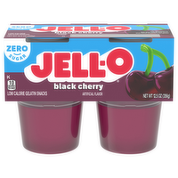 Jell-O Zero Sugar Black Cherry Gelatin Snacks, 4 Each