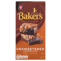 Baker's Unsweetened Chocolate Baking Bar, 4 Ounce