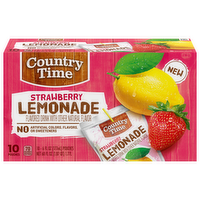 Country Time Strawberry Lemonade Drink Pouches, 10 Each