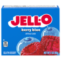Jell-O Berry Blue Gelatin Dessert Mix, 3 Ounce