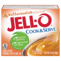 Jell-O Butterscotch Cook & Serve Pudding & Pie Filling, 3.63 Ounce