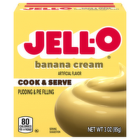 Jell-O Banana Cream Cook & Serve Pudding & Pie Filling Mix, 3.13 Ounce