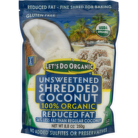 Let's Do Organic Reduced Fat Shredded Unsweetened Coconut, 8 Ounce