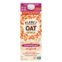 Planet Oat Unsweetened Original Oat Milk, 52 Ounce