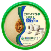 Cedar's Organic Garlic Hommus with Toppings, 10 Ounce