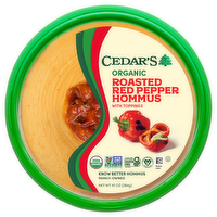 Cedar's Organic Roasted Red Pepper Hommus with Toppings, 10 Ounce