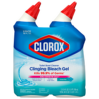 Clorox Clinging Bleach Gel Toilet Bowl Cleaner Cool Wave Scent Twin Pack, 48 Ounce