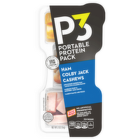 Oscar Mayer P3 Portable Protein Pack with Ham, Colby Jack Cheese & Cashews, 2 Ounce