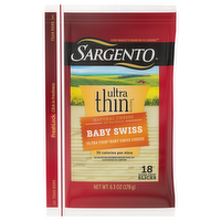 Sargento Ultra Thin Baby Swiss Cheese Slices, 6.3 Ounce