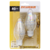 Sylvania 40W 120V Flame Tip Decorative Light Bulb, 2 Each