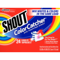 Shout Color Catcher In-Wash Dye Trapping Dryer Sheets, 24 Each