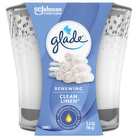 Glade Clean Linen Jar Candle, 3.4 Ounce