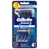 Gillette Sensor3 Men's Disposable Razors, 4 Each