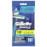 Gillette Sensor2 Men's Disposable Razors, 10 Each