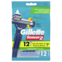 Gillette Sensor2 Pivot Men's Disposable Razors, 12 Each