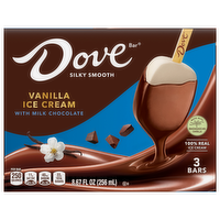 Dove Vanilla Ice Cream Bars with Milk Chocolate, 3 Each