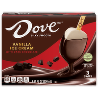 Dove Vanilla Ice Cream Bars with Dark Chocolate, 3 Each