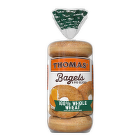 Thomas' 100% Whole Wheat Bagels, 6 Each