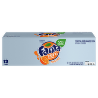 Fanta Zero Sugar Orange Soda, 12 Each