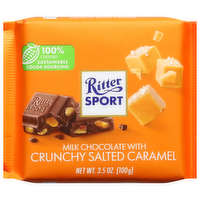 Ritter Sport Milk Chocolate Square with Crunchy Salted Caramel, 3.5 Ounce