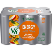 V8 Plus Energy Orange Pineapple Juice Drink, 12 Each
