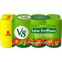 V8 Original Low Sodium 100% Vegetable Juice, 8 Each