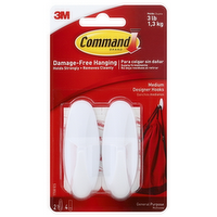 3M Command Designer Medium Hooks with Adhesive, 2 Each