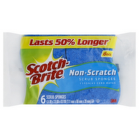 Scotch Brite Non-Scratch Scrub Sponges, 6 Each