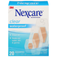 Nexcare Clear Assorted Waterproof Bandages, 20 Each
