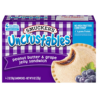 Smucker's Uncrustables Peanut Butter & Grape Jelly Sandwich, 4 Each