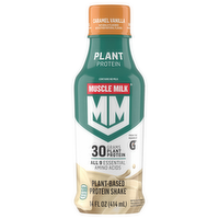 Muscle Milk Plant Protein Caramel Vanilla Plant-Based Protein Shake, 14 Ounce