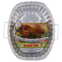 Handi-Foil Giant Oval Rack Roaster Pan With Handles, 1 Each