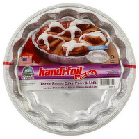 Handi-Foil Three Round Cake Pans with Lids 8 Inch, 3 Each