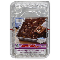 Handi-Foil Two Rectangular Cake Pans & Lids 13 x 9 Inch, 2 Each