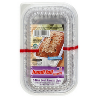 Handi-Foil Five Mini Loaf Pans & Lids, 5 Each