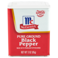 McCormick Pure Ground Black Pepper Shaker, 3 Ounce