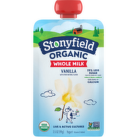 Stonyfield Organic Whole Milk Vanilla Yogurt Pouch, 3.5 Ounce