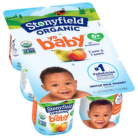 Stonyfield YoBaby Organic Peach & Pear Yogurt Variety Pack, 6 Each