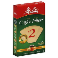 Melitta Cone No. 2 Brown Coffee Filters, 40 Each